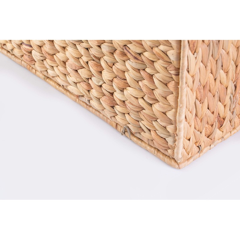 Vintiquewise QI003545.L Foldable Natural Water Hyacinth Storage Bin, Large, Brown