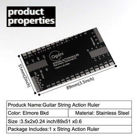 Guitar String Action Gauge,Guitar Action Gauge Ruler Height Precision Fret Rocker - Precise Machined, Diamond Honed, Polished Edge Guitar Gauge-Luthier Tool with Thick Leather Case