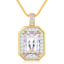 CDE Square Birthstone Pendant Necklace for Women, 18K Gold Plated I Love You Mom 925 Sterling Silver Necklace for Mom Mother's Day Birthday Anniversary Christmas Jewelry Gift for Mom Wife Grandma