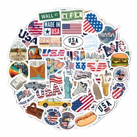 USA Stickers for Water Bottles and Laptops - USA Party Gifts and Decorations Waterproof Vinyl Stickers American Flag and Patriotism Stickers - USA Stickers