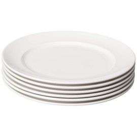 Fortessa Fortaluxe SuperWhite Vitrified China Dinnerware, Cassia 10 5/8-Inch Dinner Plate, Set of 6