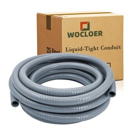 Wocloer PVC Liquid-Tight Conduit - 2 Inch 25 Foot Flexible PVC Non Metallic Electrical Conduit. 2" Dia