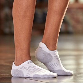 R-Gear Drymax No Show Running Socks For Men and Women, Medium Cushion | Breathable, Moisture Control & Anti Blister | L, White, 3 Pack