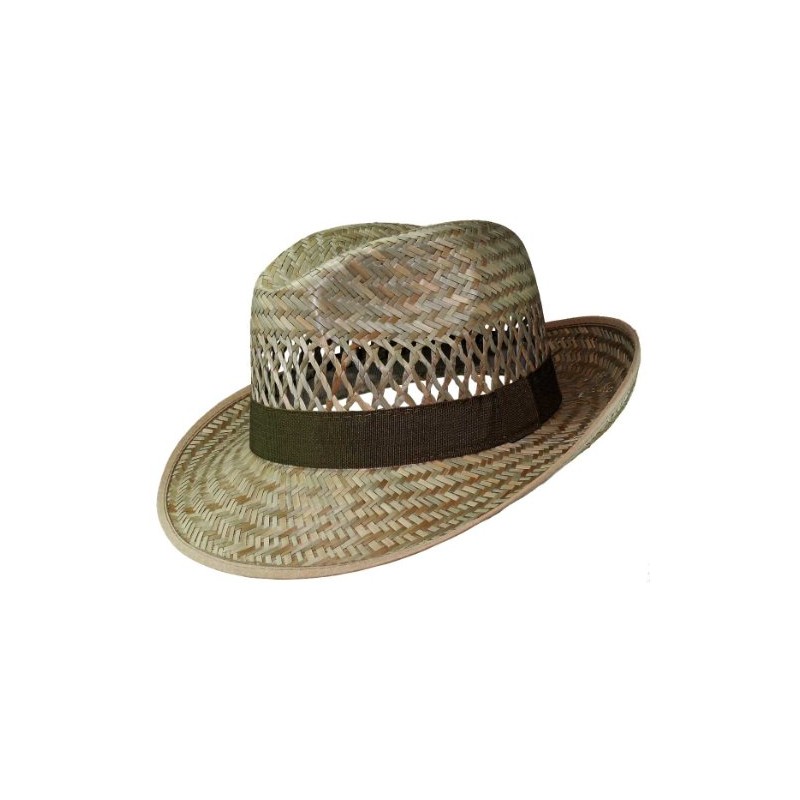Simple Bogart Shaped Straw Hat, natural
