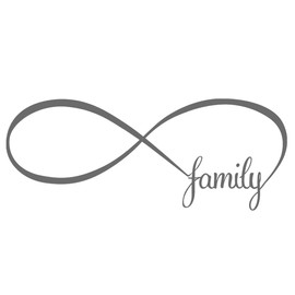 Family Stickers Beautiful Forever Heart Hope Love Always Infinity Symbol Decals Bedroom Living Room Art Decoration 23 x 10 in Black