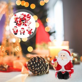 PRETYZOOM 24 Pcs Santa Claus Ornament Mini Santa Figure Tiny Christmas Figurines Mini Snowman Figurines Miniature Santa Claus Santas Christmas Table Top Decorations Ornaments Neige Resin Red