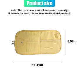 ZIMISI Car Visor Organizer, Double Zipper Sunglass Holder with Elastic Bands, PU Leather Car Storage Holder, Multi-Pocket Storage Pouch, Sun Visor Organizer for Most Cars (Beige)