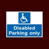 Disabled Parking Only Plastic Sign with 4 Pre-Drilled Holes (P27)