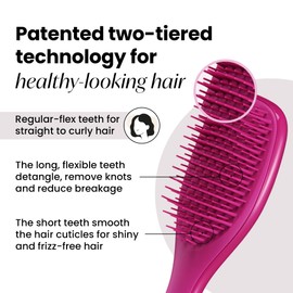 Tangle Teezer Ultimate Detangler Hair Brush, Eliminates Knots & Reduces Breakage, Mini Hair Brush for Travel, Small Hands & All Hair Types, Electric Raspberry