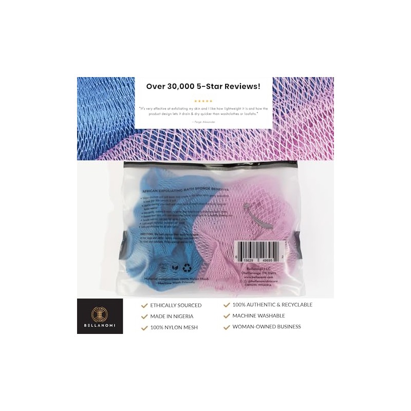 Bellanomi Esponjas exfoliantes africanas BELLANOMI Sapo (paquete de 2) –