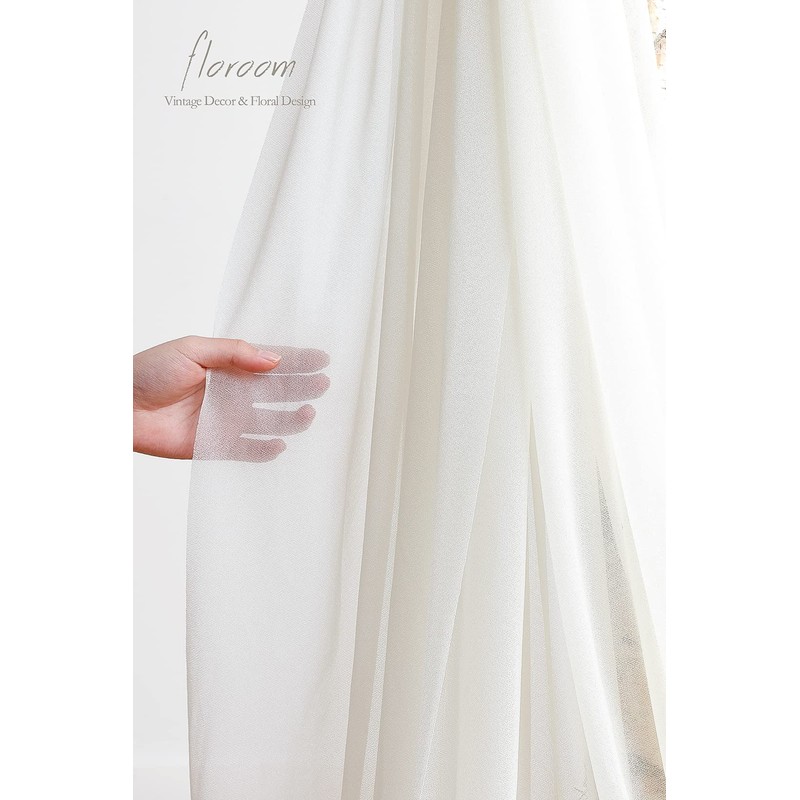 Floroom Wedding Arch Draping Fabric 2 Panels 20Ft Ivory Chiffon