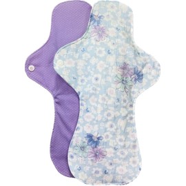 Suto Kotto Cloth Napkins, Unbleached Flannel, One-Piece Cloth Napkins, Set of 2 for Night, Made in Japan (Blue Square)