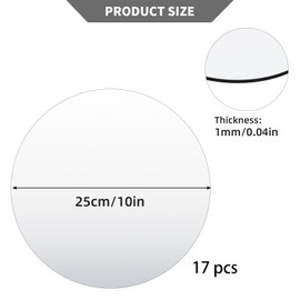 17 Pack Acrylic Round Mirrors for Table Centerpieces Circle Mirror Plates Non Glass Round Mirror Sheet Crystal Candle Trays for Home Wall Decor Wedding Christmas Table Centerpiece (10inch/25cm)