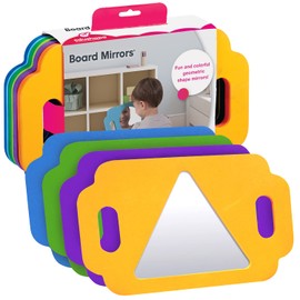 Edushape Board Mirrors, 4 Pieces - Teach Reflections, Boost Child Development, Cognitive Skills, Physics and STEM Concepts - for Kids 36 Months and Up