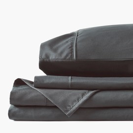 PeachSkinSheets Graphite Gray Sheet Set - 1500tc Level of Softness - Extra Soft Cooling Sheets for Hot Sleepers and Night Sweats - Full Size