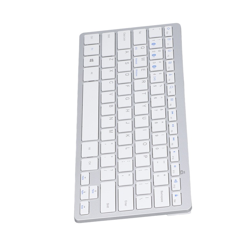 Bluetooth Keyboard Tablet PC Ultra Slim Portable 78 Keys White