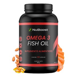 Aceite De Salmon Omega 3 1000mg Con Epa Y Dha 180 Cápsulas Sabor Sin Sabor Nuboost