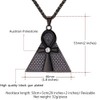 U7 Men's Pyramid Ankh Cross Pendant Vintage Black Gun Plated