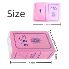 Bible Pillow,13x8.8x4 Inches,Bible Pillow Book Plush That Opens, for Kids Adults Christian Gifts, Decoration for Bedrooms, Living Rooms (Pink)