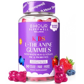 Kids L-Theanine Gummies – 50mg with Magnesium Glycinate & Prebiotics to Improve Kids Concentration & Focus | Sugar-Free, Vegan & Chewable | Ages 3+ | Berry Flavour | 1 Month Supply