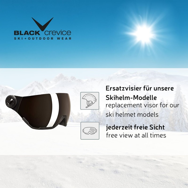 Black Crevice Replacement Visor with Full Protection (Silver)