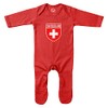 Purple Print House Baby Boys Switzerland Flag Badge Retro Romper