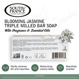 South of France, Blooming Jasmine, French Milled Oval Soap with Organic Shea Butter, 6 oz (170 g) - 2pc2