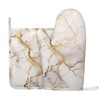 Oven Mitts and Pot Holders Marble Gray Gold White Silicone