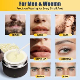 Nose Wax Kit, Nose Ear Hair Waxing Kit for Men and Women with 100g Wax, 40 Sticks, Nose Ear Hair Removal Kit, USB Fast Heat, Smart Temperature Control, Compact Travel Size Home Waxing Kit