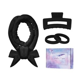 QEXUJOW Hair Rollers, Pack of 4 Curls Without Heat, Heatless Curls Band, Velvet Overnight with Hairpin, Non-Slip, Overnight DIY Hair Curler, Hairband, Wave Formers for Medium Long Hair