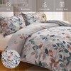 DJY Light Blue Duvet Cover Double Floral Bedding Set, Reversible