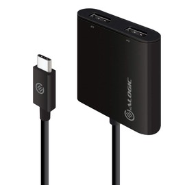 ALOGIC USB-C to Dual DisplayPort Adapter – 4K @30Hz; Compatible with Windows 10