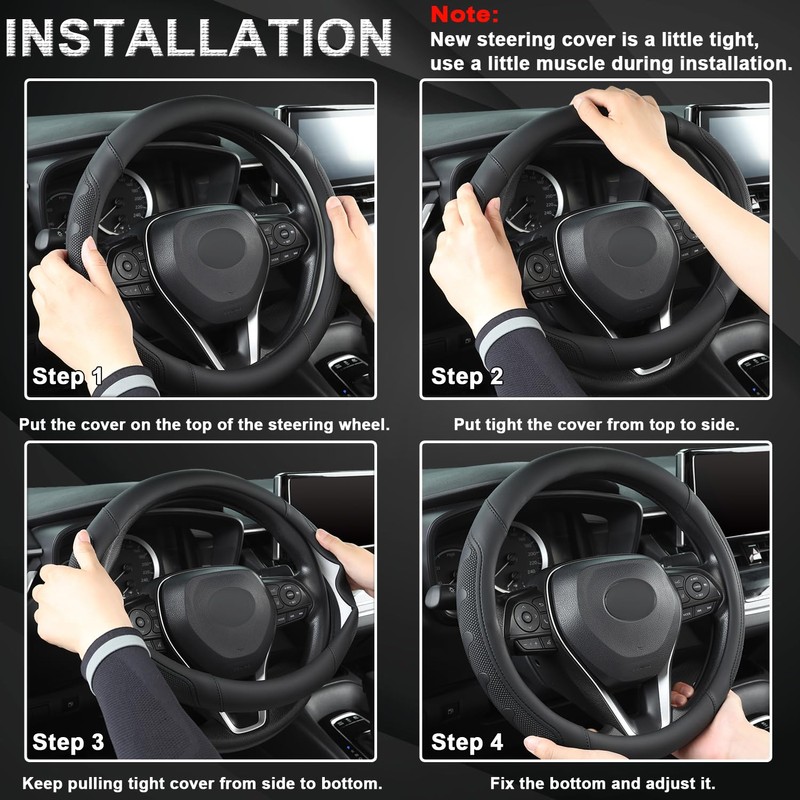 GIANT PANDA Car Steering Wheel Cover for RAM 1500 2500