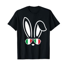 Bunny Ears Sunglasses Funny Easter 2025 Italy Flag Italian T-Shirt