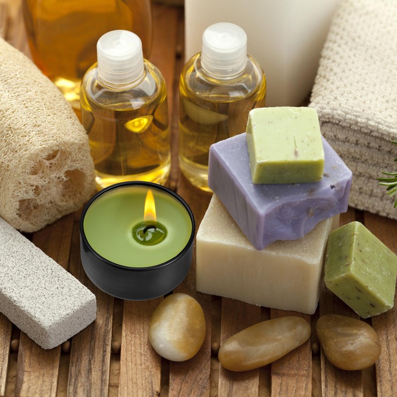 Didiseaon 12Pcs Candle Tin Cans with Lid Metal Round Tea