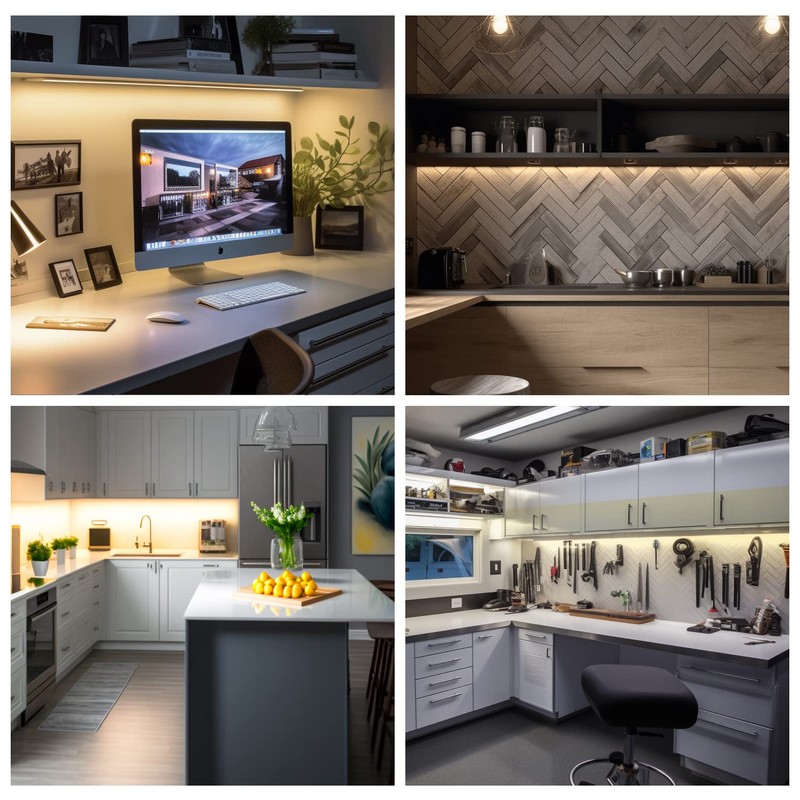 EShine Hand Wave Activated Under Cabinet LED Lighting Kit, Dimmable,