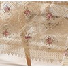 LinenZone 2 Gold Farmhouse PMacramemats with Flower Design. 18 Inch