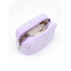Solid Large Capacity Makeup Bag, Portable Zipper Cosmetic Storage Bag, Fashion Makeup Organizer Pouch for Women, for Fall:_Mauve Purple_Please Refer To The Pictures for Dimensions