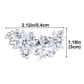 1 Pc Silver Crystal Flower Hair Clips, Rhinestone Bridal Flower Hair Clip, Hair Accessories for Women Wedding
