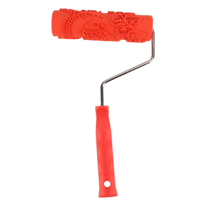7IN Rubber Embossing Texture Wall Printing Brush Relief Roller Tool