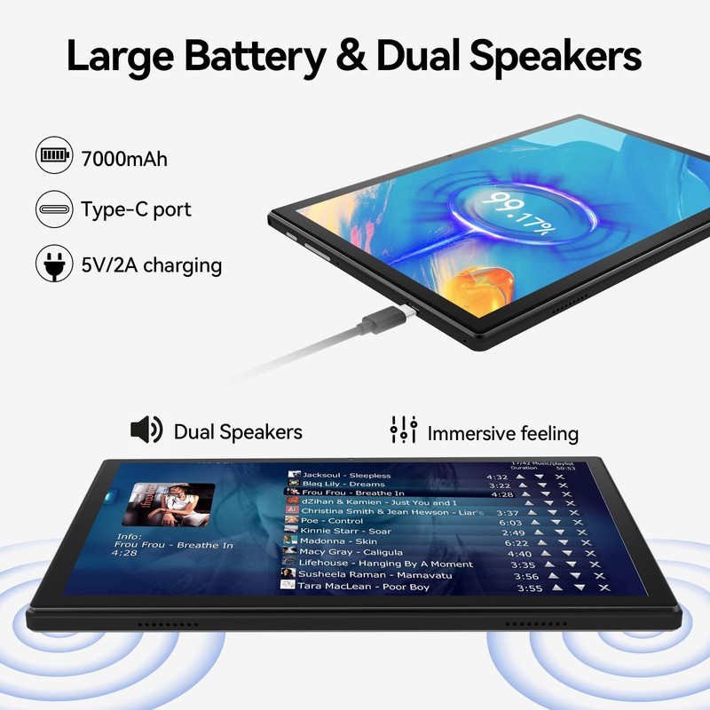 ANTEMPER Tablet, 10 Inch Android Tablet with 128GB ROM, 16GB
