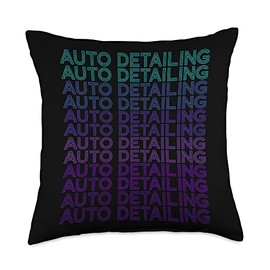 Auto Detailing Auto Detailer Car Detailing Gifts Auto Retro Car Detailing Throw Pillow, 18x18, Multicolor