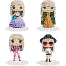 Ljevandria Taylor Diamond Painting Kits, Taylor Merch Diamond Painting Adults, 4 Pieces, Acrylic Stand Up Dimond Painting Art Kit, Gifts for Friends and Fans