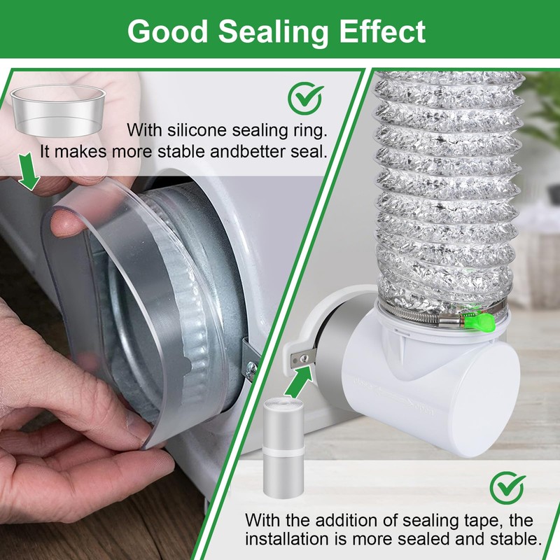 90 Degree Dryer Vent Elbow(2 Pcs),Dryer Vent Duct Connector Kit,90