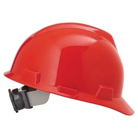 MSA 475366 V-Gard Slotted Hard Hat Full Brim Yellow