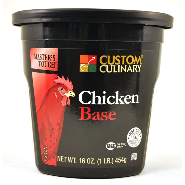 Custom Culinary Master's Touch Chicken (no Msg) Base, 16-Ounce Plastic Jars (Pack of 6)
