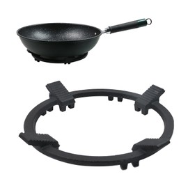 Crapyt 8.46" Wok Ring for Gas Stove, Cast Iron Wok Ring Burner Grate, Non Slip Reducer for Most Gas Furnaces