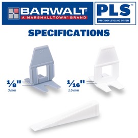BARWALT PLS 1/16 Inch Tile Leveling System, Tile Spacer Bases, 100 Pack, BWTLS15