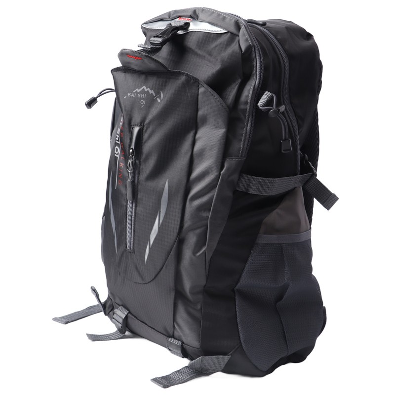 Black Outdoor Backpack Nylon Lightweight Water Repellent Hiking Sports Backpack