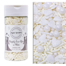 Mystic Sprinkles Wedding/Bridal Sprinkles Mixes (Happily Ever After in White Sprinkle Mix 3.8oz)